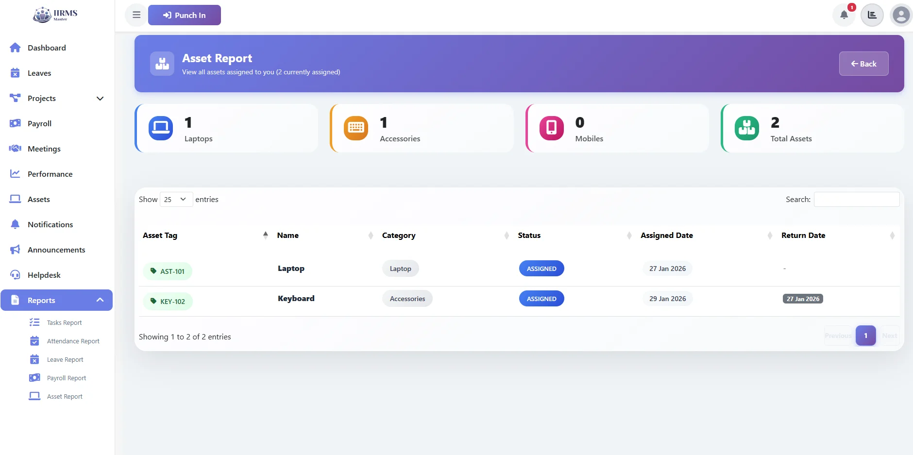 Asset Report